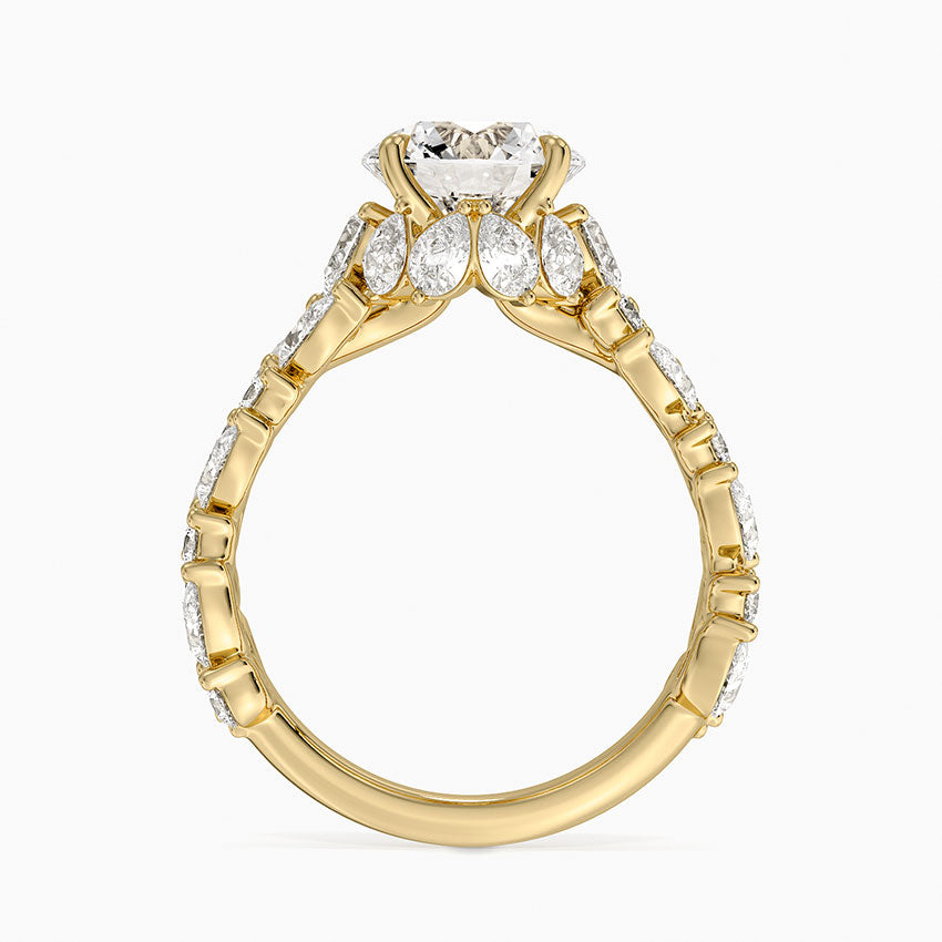Olivetta Double Row Diamond Ring (2 1/2 ct. tw.) - Round Center Stone
