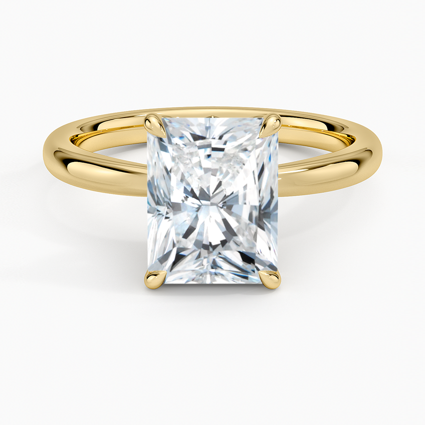 Petal 2mm Solitaire Ring - Radiant Cut Center Stone