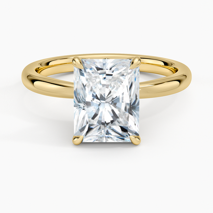 Petal 2mm Solitaire Ring - Radiant Cut Center Stone