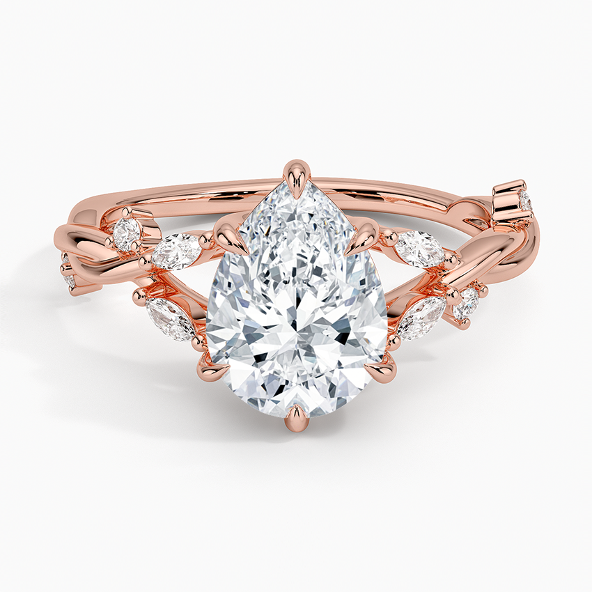 Azalea Twist Diamond Ring - Pear Center Stone