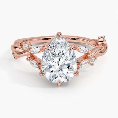 Azalea Twist Diamond Ring - Pear Center Stone