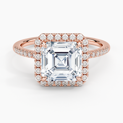 Cambria Halo Diamond Ring - Asscher Cut Center Stone