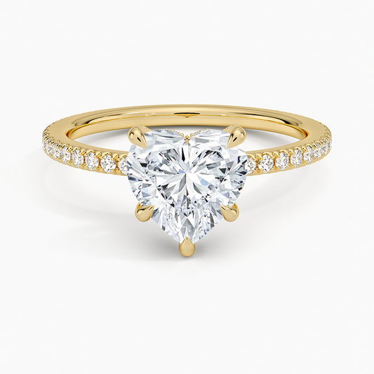 Viviana Three-Quarter Coverage Diamond Ring - Heart Center Stone