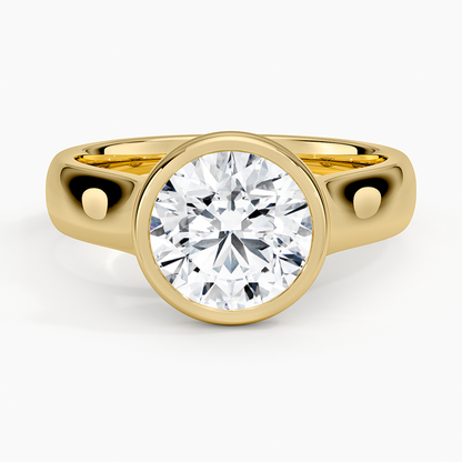 Luna 4mm Bezel Ring - Round Center Stone