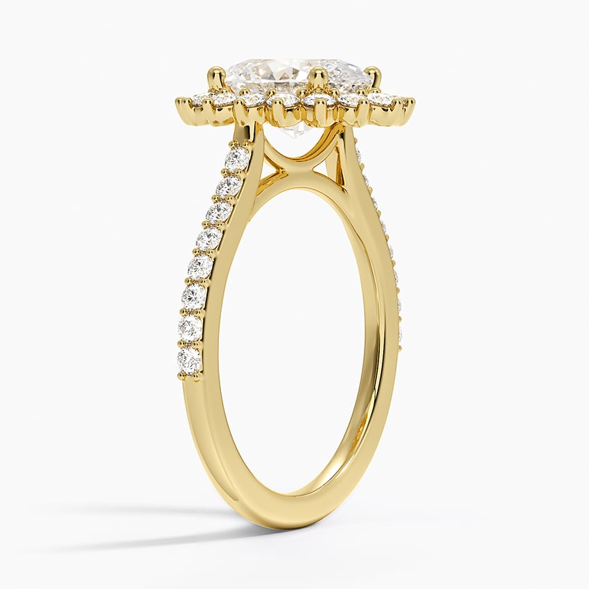 Luxe Sunburst Halo Diamond Ring (1/2 ct. tw.) - Oval Center Stone
