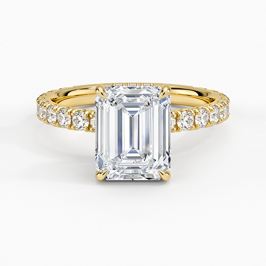 Grand Perfect Fit Three-Quarter Diamond Ring - Emerald Cut Center Stone