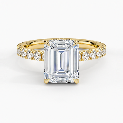 Grand Perfect Fit Three-Quarter Diamond Ring - Emerald Cut Center Stone