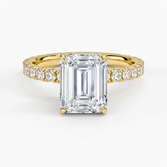 Grand Perfect Fit Three-Quarter Diamond Ring - Emerald Cut Center Stone