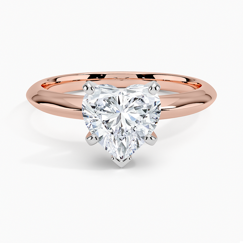 Classic Six-Prong Solitaire Ring - Heart Center Stone