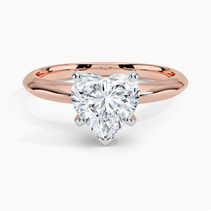 Classic Six-Prong Solitaire Ring - Heart Center Stone