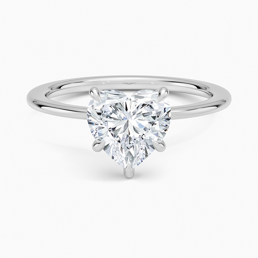 Petite Secret Halo Diamond Ring - Heart Center Stone
