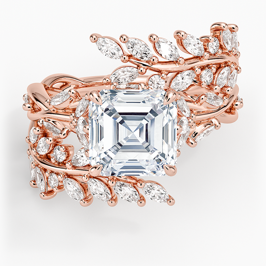 Secret Garden Wrap Diamond Ring - Asscher Cut Center Stone