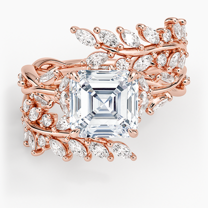 Secret Garden Wrap Diamond Ring - Asscher Cut Center Stone