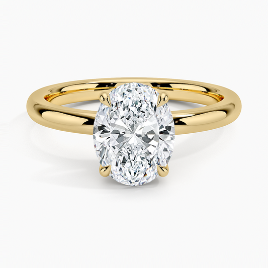 Fairmined 2mm Solitaire Ring - Oval Cut Center Stone