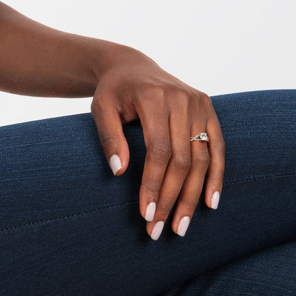 Budding Willow Solitaire Ring - Asscher Cut Center Stone