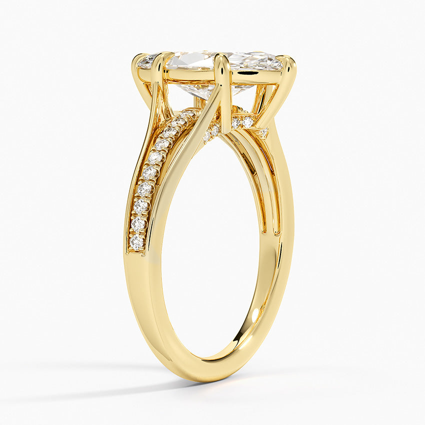 Tressa Split Shank Diamond Ring - Marquise Cut Center Stone