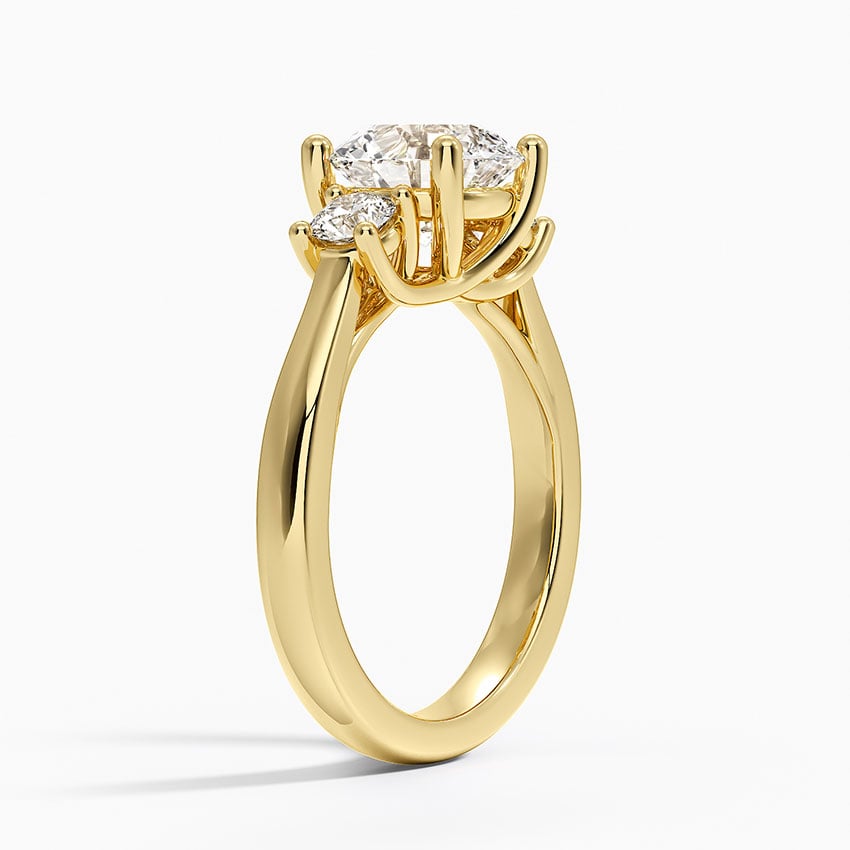 Petite Three Stone Trellis Diamond Ring (1/3 ct. tw.) - Round Cut Center Stone