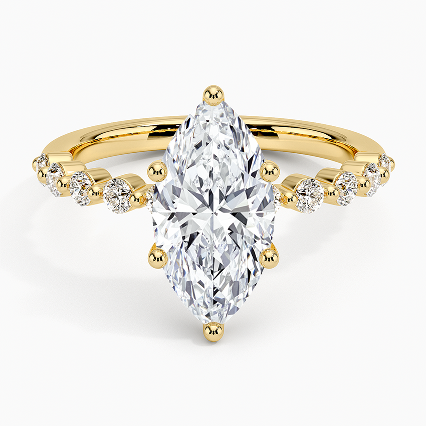 Marseille Half Coverage Diamond Ring (1/4 ct. tw.) - Marquise Cut Center Stone