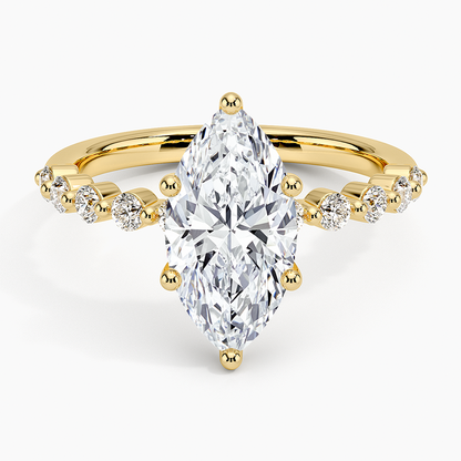 Marseille Half Coverage Diamond Ring (1/4 ct. tw.) - Marquise Cut Center Stone