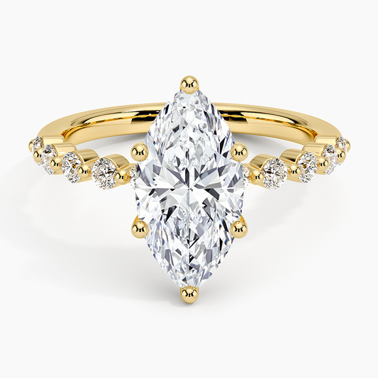 Marseille Half Coverage Diamond Ring (1/4 ct. tw.) - Marquise Cut Center Stone