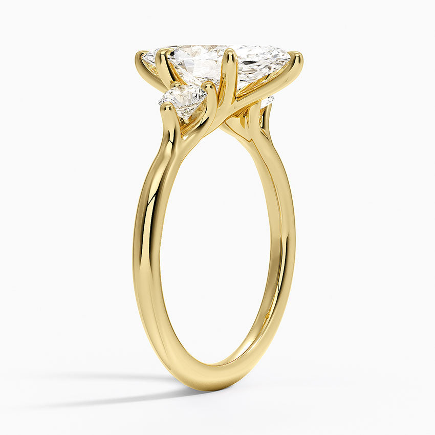 Freesia Three Stone Diamond Ring (1/3 ct. tw.) - Marquise Cut Center Stone