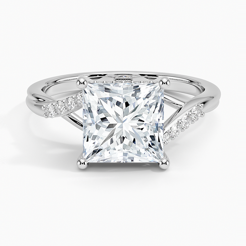 Chamise Hidden Halo Diamond Ring - Princess Cut Center Stone