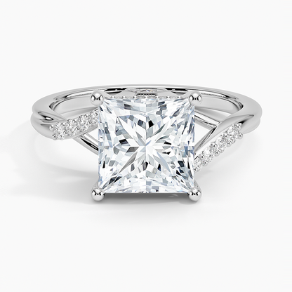 Chamise Hidden Halo Diamond Ring - Princess Cut Center Stone