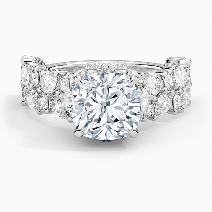 Olivetta Double Row Diamond Ring (2 1/2 ct. tw.) - Cushion Cut Center Stone