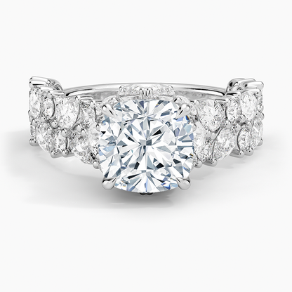 Olivetta Double Row Diamond Ring (2 1/2 ct. tw.) - Cushion Cut Center Stone