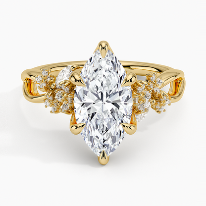 Summer Blossom Diamond Ring (1/4 ct. tw.) - Marquise Cut Center Stone