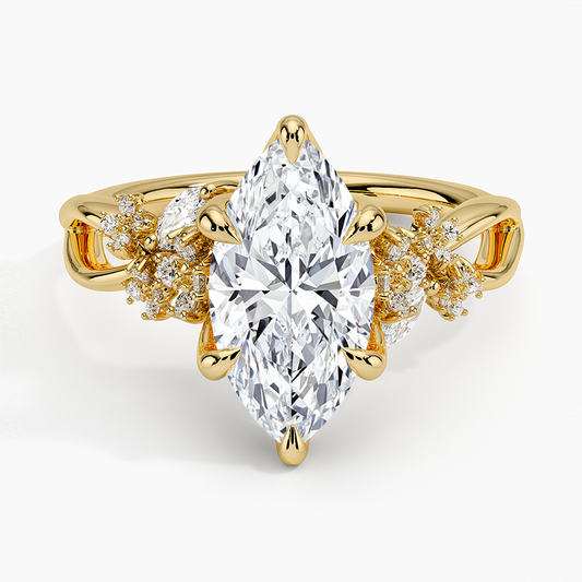 Summer Blossom Diamond Ring (1/4 ct. tw.) - Marquise Cut Center Stone