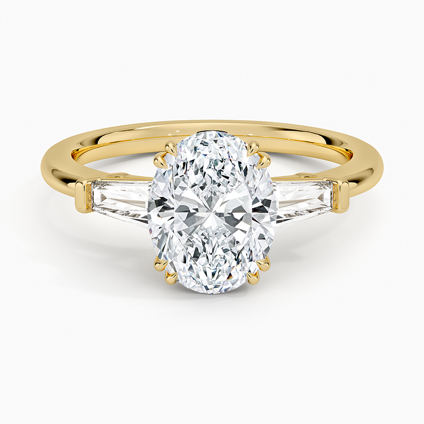 Symphony Double Prong Three Stone Diamond Ring (1/2 ct. tw.) - Oval Cut Center Stone