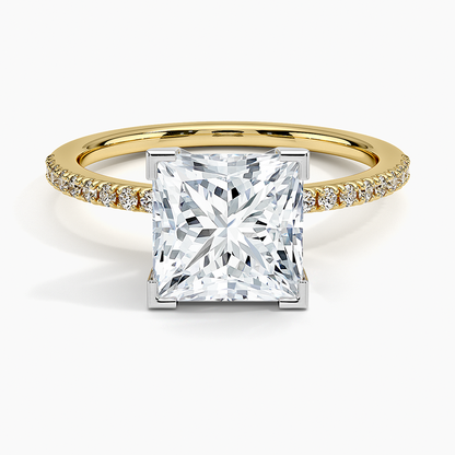 Ballad Half Coverage Diamond Ring (1/8 ct. tw.) - Princess Cut Center Stone