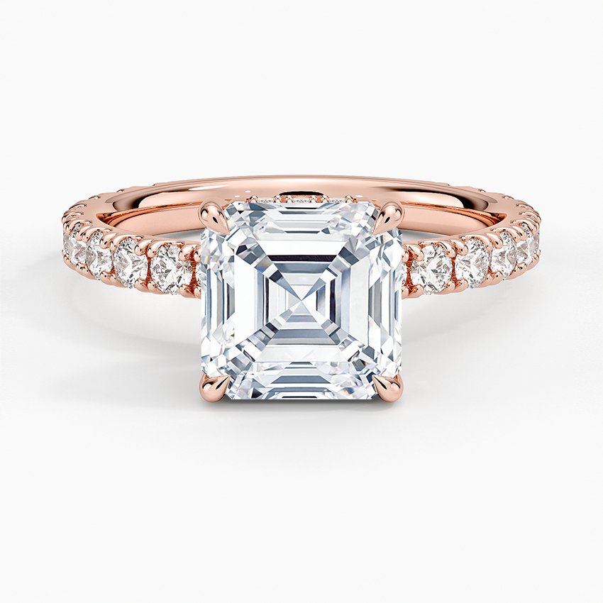 Grand Perfect Fit Three-Quarter Diamond Ring - Asscher Cut Center Stone