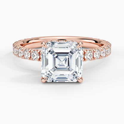 Grand Perfect Fit Three-Quarter Diamond Ring - Asscher Cut Center Stone
