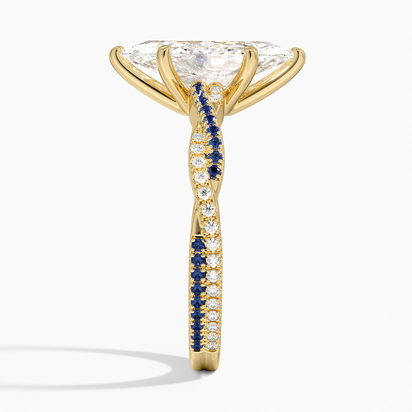 Petite Luxe Twisted Vine Sapphire and Diamond Ring (1/8 ct. tw.) - Marquise Cut Center Stone