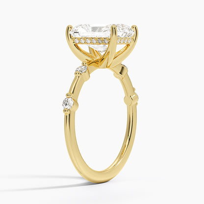 Aimee Hidden Halo Diamond Ring - Radiant Cut Center Stone