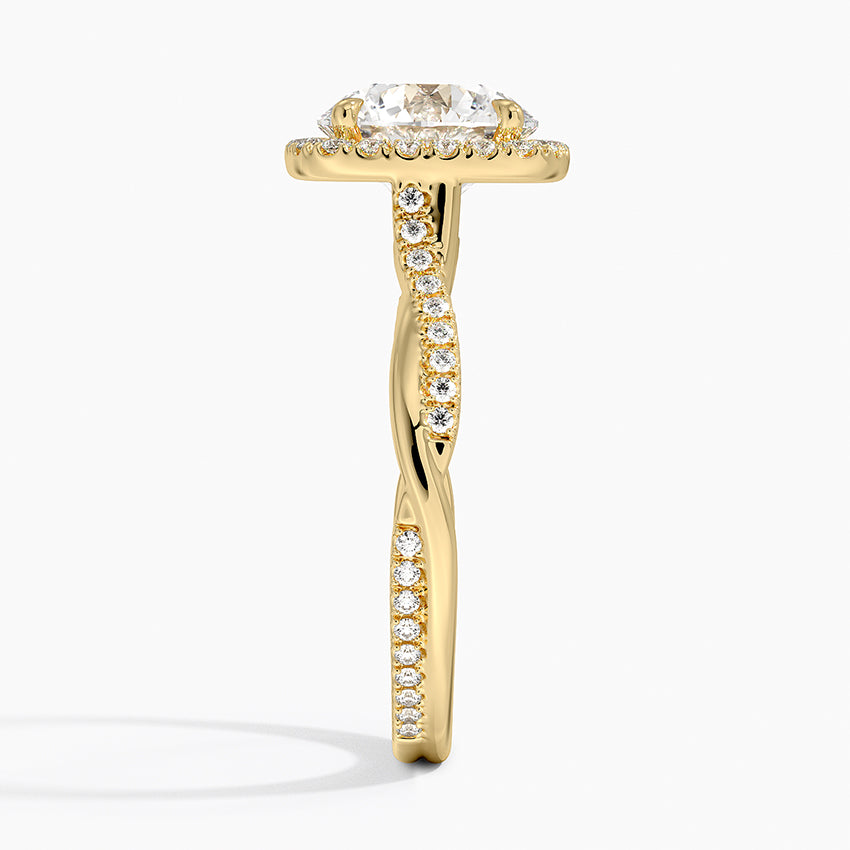 Petite Twisted Vine Halo Diamond Ring (1/4 ct. tw.) - Round Center Stone