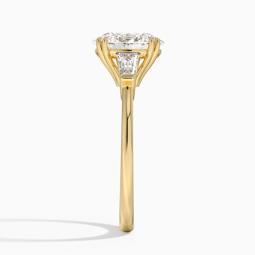 Symphony Double Prong Three Stone Diamond Ring (1/2 ct. tw.) - Oval Cut Center Stone