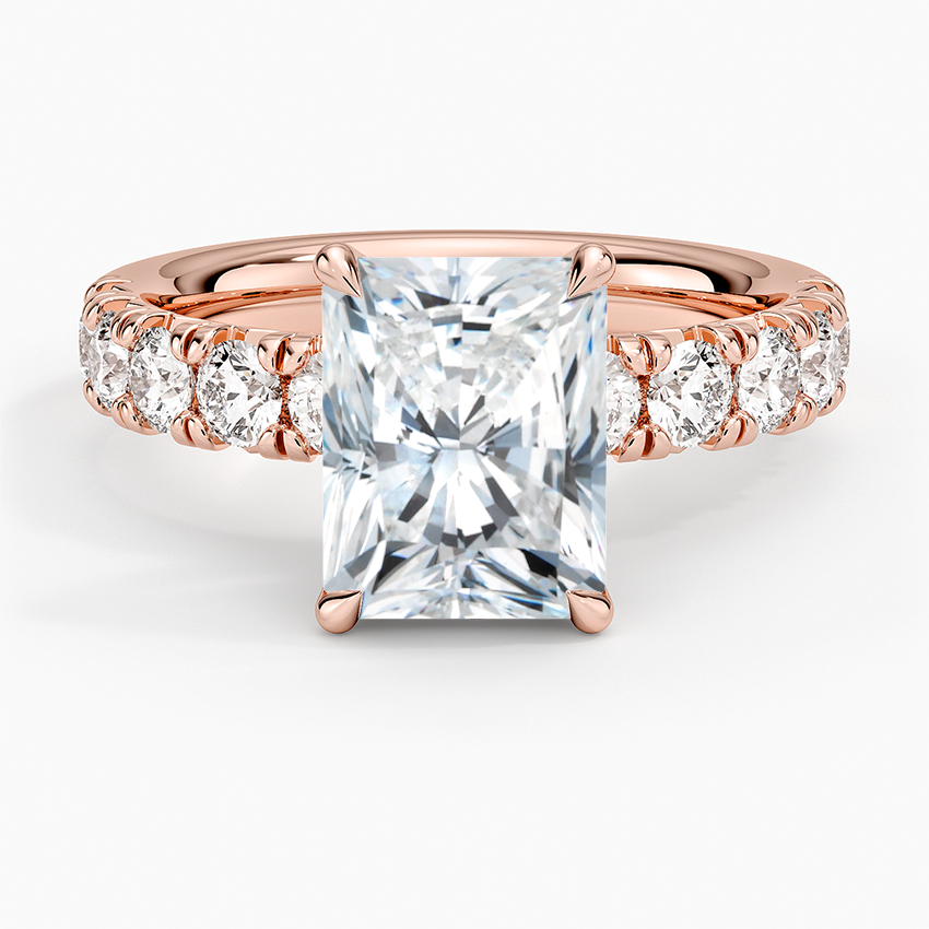 Ellora Half Coverage Diamond Ring - Radiant Cut Center Stone