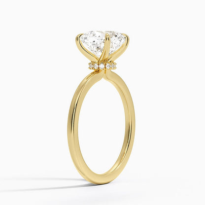 Secret Halo 1.5mm Diamond Ring - Cushion Cut Center Stone