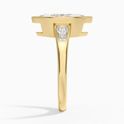 Hayes Three Stone Baguette Diamond Ring (1/2 ct. tw.) - Marquise Cut Center Stone