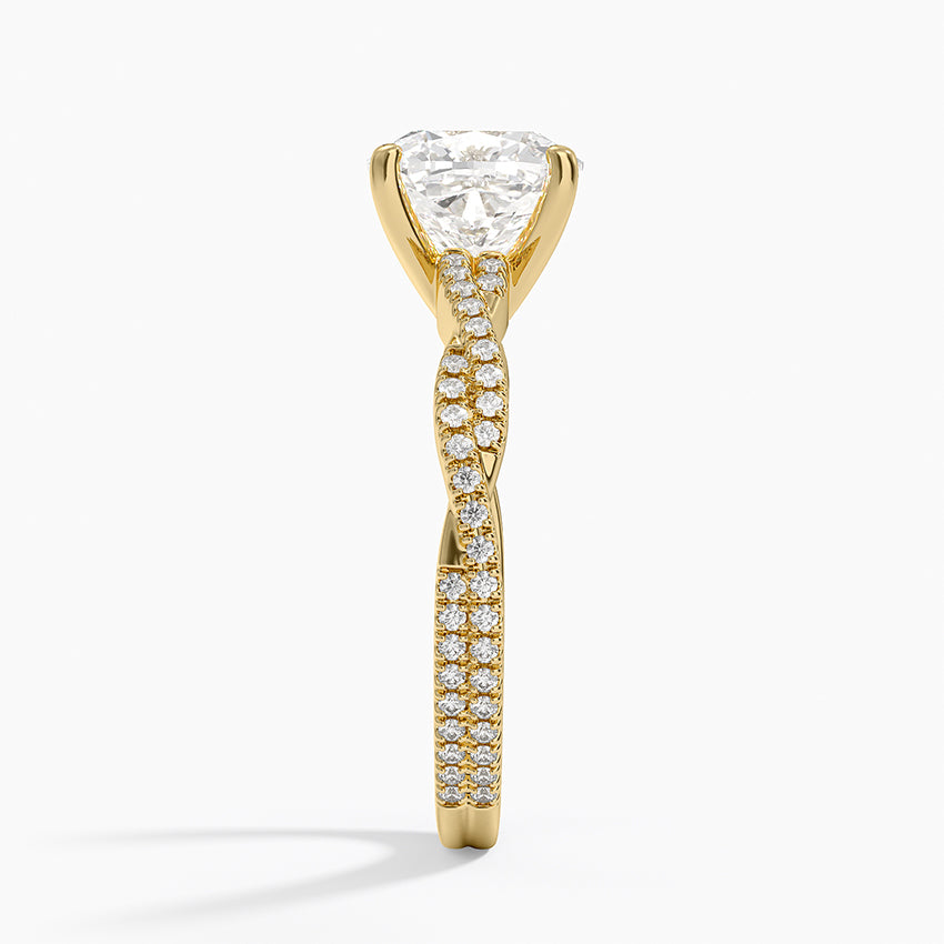 Petite Luxe Twisted Vine Diamond Ring (1/4 ct. tw.) - Cushion Cut Center Stone