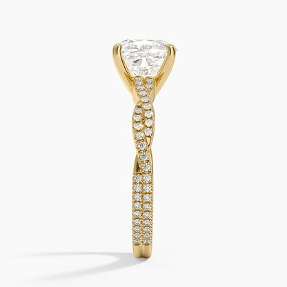 Petite Luxe Twisted Vine Diamond Ring (1/4 ct. tw.) - Cushion Cut Center Stone