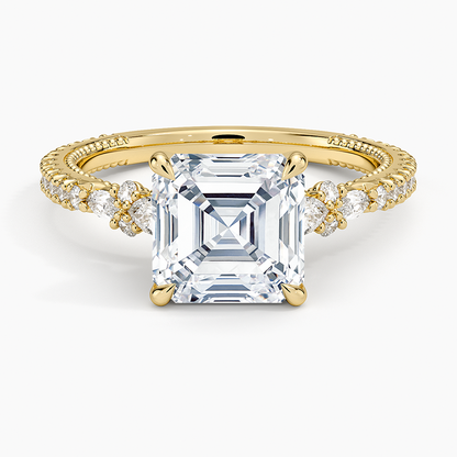 Primrose Diamond Ring - Asscher Cut Center Stone