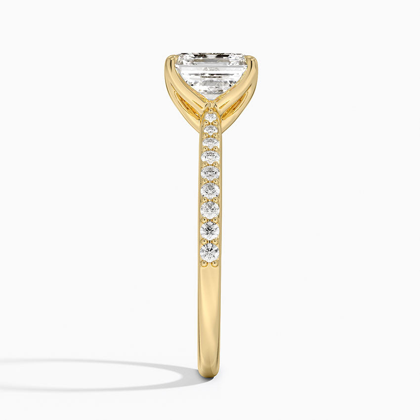 Elodie Cathedral Diamond Ring - Asscher Cut Center Stone