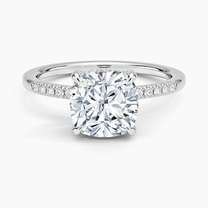 Viviana One-Quarter Coverage Diamond Ring - Cushion Cut Center Stone