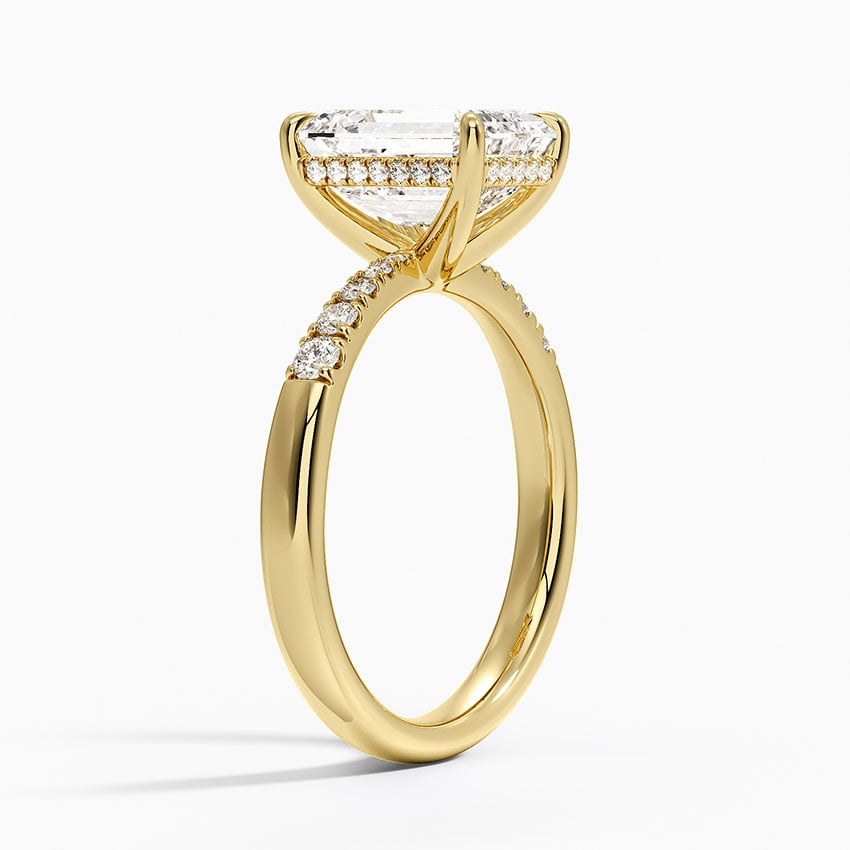 Bella Hidden Halo Diamond Ring (1/5 ct. tw.) - Emerald Cut Center Stone