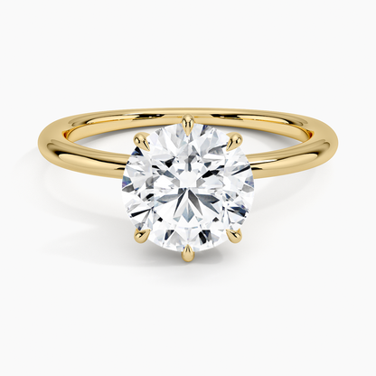 Freesia Six-Prong Solitaire Ring - Round Cut Center Stone