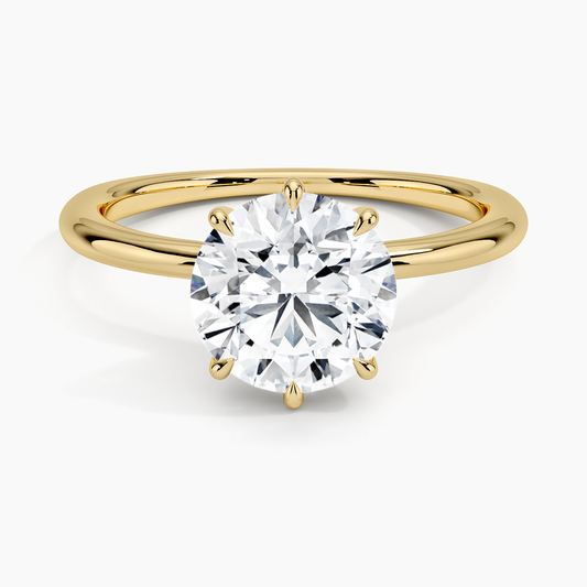 Freesia Six-Prong Solitaire Ring - Round Cut Center Stone